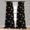 Ambesonne Boho Moth Curtains, Mystic Feel Wild Nature Wingy Animals with Trippy Colors Print Neutral, Window Treatments 2 Panel Set for Living Room Bedroom, Pair of – 28″ x 84″, Plum Purple Sea Blue(Charcoal Grey Warm Taupe)