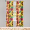Ambesonne Boho Moth Curtains, Mystic Feel Wild Nature Wingy Animals with Trippy Colors Print Neutral, Window Treatments 2 Panel Set for Living Room Bedroom, Pair of – 28″ x 84″, Plum Purple Sea Blue(Earth Yellow and Dark Fuchsia)