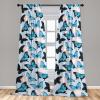 Ambesonne Boho Moth Curtains, Mystic Feel Wild Nature Wingy Animals with Trippy Colors Print Neutral, Window Treatments 2 Panel Set for Living Room Bedroom, Pair of – 28″ x 84″, Plum Purple Sea Blue(Sky Blue Dark Grey and White)