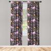 Ambesonne Boho Moth Curtains, Mystic Feel Wild Nature Wingy Animals with Trippy Colors Print Neutral, Window Treatments 2 Panel Set for Living Room Bedroom, Pair of – 28″ x 84″, Plum Purple Sea Blue(Mauve Fuchsia Sand Brown)