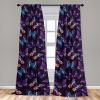 Ambesonne Boho Moth Curtains, Mystic Feel Wild Nature Wingy Animals with Trippy Colors Print Neutral, Window Treatments 2 Panel Set for Living Room Bedroom, Pair of – 28″ x 84″, Plum Purple Sea Blue(Plum Purple Sea Blue)