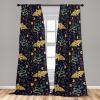 Ambesonne Boho Moth Curtains, Mystic Feel Wild Nature Wingy Animals with Trippy Colors Print Neutral, Window Treatments 2 Panel Set for Living Room Bedroom, Pair of – 28″ x 84″, Plum Purple Sea Blue(Plum Pale Orange Teal)