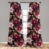 Ambesonne Boho Wings Curtains, Cottagecore Inspired Neutral Butterfly Pattern with Floral Ornaments, Window Treatments 2 Panel Set for Living Room Bedroom, Pair of – 28″ x 84″, Dark Sand Brown Taupe(Pale Peach Raspberry)