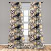 Ambesonne Boho Wings Curtains, Cottagecore Inspired Neutral Butterfly Pattern with Floral Ornaments, Window Treatments 2 Panel Set for Living Room Bedroom, Pair of – 28″ x 84″, Dark Sand Brown Taupe(Pale Grey Cream Apricot)