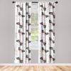 Ambesonne Boho Wings Curtains, Cottagecore Inspired Neutral Butterfly Pattern with Floral Ornaments, Window Treatments 2 Panel Set for Living Room Bedroom, Pair of – 28″ x 84″, Dark Sand Brown Taupe(Ivory Rose Dark Mustard)