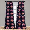Ambesonne Boho Wings Curtains, Cottagecore Inspired Neutral Butterfly Pattern with Floral Ornaments, Window Treatments 2 Panel Set for Living Room Bedroom, Pair of – 28″ x 84″, Dark Sand Brown Taupe(Dark Indigo White Purple)