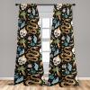 Ambesonne Boho Wings Curtains, Cottagecore Inspired Neutral Butterfly Pattern with Floral Ornaments, Window Treatments 2 Panel Set for Living Room Bedroom, Pair of – 28″ x 84″, Dark Sand Brown Taupe(Charcoal Grey Multicolor)