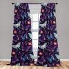 Ambesonne Boho Wings Curtains, Cottagecore Inspired Neutral Butterfly Pattern with Floral Ornaments, Window Treatments 2 Panel Set for Living Room Bedroom, Pair of – 28″ x 84″, Dark Sand Brown Taupe(Pale Mint Green Purple)