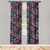 Ambesonne Boho Wings Curtains, Cottagecore Inspired Neutral Butterfly Pattern with Floral Ornaments, Window Treatments 2 Panel Set for Living Room Bedroom, Pair of – 28″ x 84″, Dark Sand Brown Taupe(Raspberry Pale Seafoam)