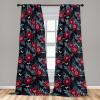 Ambesonne Boho Wings Curtains, Cottagecore Inspired Neutral Butterfly Pattern with Floral Ornaments, Window Treatments 2 Panel Set for Living Room Bedroom, Pair of – 28″ x 84″, Dark Sand Brown Taupe(Raspberry Pale Seafoam)