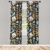 Ambesonne Boho Wings Curtains, Cottagecore Inspired Neutral Butterfly Pattern with Floral Ornaments, Window Treatments 2 Panel Set for Living Room Bedroom, Pair of – 28″ x 84″, Dark Sand Brown Taupe(Charcoal Grey Multicolor)