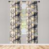 Ambesonne Boho Wings Curtains, Cottagecore Inspired Neutral Butterfly Pattern with Floral Ornaments, Window Treatments 2 Panel Set for Living Room Bedroom, Pair of – 28″ x 84″, Dark Sand Brown Taupe(Pale Grey Cream Apricot)