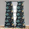 Ambesonne Boho Wings Curtains, Cottagecore Inspired Neutral Butterfly Pattern with Floral Ornaments, Window Treatments 2 Panel Set for Living Room Bedroom, Pair of – 28″ x 84″, Dark Sand Brown Taupe(Sea Blue Earth Yellow)