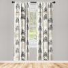 Ambesonne Boho Wings Curtains, Cottagecore Inspired Neutral Butterfly Pattern with Floral Ornaments, Window Treatments 2 Panel Set for Living Room Bedroom, Pair of – 28″ x 84″, Dark Sand Brown Taupe(Eggshell and Pale Khaki)