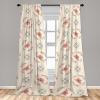 Ambesonne Boho Wings Curtains, Cottagecore Inspired Neutral Butterfly Pattern with Floral Ornaments, Window Treatments 2 Panel Set for Living Room Bedroom, Pair of – 28″ x 84″, Dark Sand Brown Taupe(Champagne Coral Sea Blue)