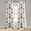 Ambesonne Boho Wings Curtains, Cottagecore Inspired Neutral Butterfly Pattern with Floral Ornaments, Window Treatments 2 Panel Set for Living Room Bedroom, Pair of – 28″ x 84″, Dark Sand Brown Taupe(Eggshell and Pale Khaki)