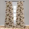 Ambesonne Boho Wings Curtains, Cottagecore Inspired Neutral Butterfly Pattern with Floral Ornaments, Window Treatments 2 Panel Set for Living Room Bedroom, Pair of – 28″ x 84″, Dark Sand Brown Taupe(Pale Sepia Cocoa Cinnamon)