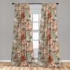 Ambesonne Boho Wings Curtains, Cottagecore Inspired Neutral Butterfly Pattern with Floral Ornaments, Window Treatments 2 Panel Set for Living Room Bedroom, Pair of – 28″ x 84″, Dark Sand Brown Taupe(Laurel Green Pale Caramel)