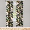Ambesonne Boho Wings Curtains, Cottagecore Inspired Neutral Butterfly Pattern with Floral Ornaments, Window Treatments 2 Panel Set for Living Room Bedroom, Pair of – 28″ x 84″, Dark Sand Brown Taupe(Dark Green Reseda Green)