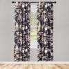Ambesonne Boho Wings Curtains, Cottagecore Inspired Neutral Butterfly Pattern with Floral Ornaments, Window Treatments 2 Panel Set for Living Room Bedroom, Pair of – 28″ x 84″, Dark Sand Brown Taupe(Dark Indigo Sand Brown)