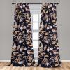 Ambesonne Boho Wings Curtains, Cottagecore Inspired Neutral Butterfly Pattern with Floral Ornaments, Window Treatments 2 Panel Set for Living Room Bedroom, Pair of – 28″ x 84″, Dark Sand Brown Taupe(Dark Indigo Sand Brown)