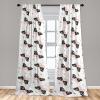Ambesonne Boho Wings Curtains, Cottagecore Inspired Neutral Butterfly Pattern with Floral Ornaments, Window Treatments 2 Panel Set for Living Room Bedroom, Pair of – 28″ x 84″, Dark Sand Brown Taupe(Ivory Rose Dark Mustard)