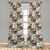 Ambesonne Boho Wings Curtains, Cottagecore Inspired Neutral Butterfly Pattern with Floral Ornaments, Window Treatments 2 Panel Set for Living Room Bedroom, Pair of – 28″ x 84″, Dark Sand Brown Taupe(White Camel Reseda Green)