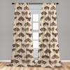 Ambesonne Boho Wings Curtains, Cottagecore Inspired Neutral Butterfly Pattern with Floral Ornaments, Window Treatments 2 Panel Set for Living Room Bedroom, Pair of – 28″ x 84″, Dark Sand Brown Taupe(Beige Dark Taupe Ecru)