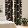 Ambesonne Boho Wings Curtains, Cottagecore Inspired Neutral Butterfly Pattern with Floral Ornaments, Window Treatments 2 Panel Set for Living Room Bedroom, Pair of – 28″ x 84″, Dark Sand Brown Taupe(Dark Taupe Apricot Cream)