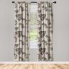 Ambesonne Boho Wings Curtains, Cottagecore Inspired Neutral Butterfly Pattern with Floral Ornaments, Window Treatments 2 Panel Set for Living Room Bedroom, Pair of – 28″ x 84″, Dark Sand Brown Taupe(Pale Tan Dark Taupe Ecru)