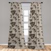 Ambesonne Boho Wings Curtains, Cottagecore Inspired Neutral Butterfly Pattern with Floral Ornaments, Window Treatments 2 Panel Set for Living Room Bedroom, Pair of – 28″ x 84″, Dark Sand Brown Taupe(Pale Tan Dark Taupe Ecru)