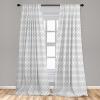 Ambesonne Damask Grey Curtains, Neutral Geometric Pattern with Repetitive Chained Rhombuses as Horizontal Order, Window Treatments 2 Panel Set for Living Room Bedroom, Pair of – 28″ x 84″, Grey White(Grey White)