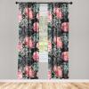 Ambesonne Delicate Roses Curtains, Neutral Vintage Floral Scene with Leafy Ornaments Romantic Print, Window Treatments 2 Panel Set for Living Room Bedroom, Pair of – 28″ x 63″, Pastel Pink Pale Grey(Dark Coral Forest Green)
