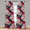 Ambesonne Delicate Roses Curtains, Neutral Vintage Floral Scene with Leafy Ornaments Romantic Print, Window Treatments 2 Panel Set for Living Room Bedroom, Pair of – 28″ x 63″, Pastel Pink Pale Grey(Dark Pink Pale Pink)