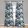 Ambesonne Delicate Roses Curtains, Neutral Vintage Floral Scene with Leafy Ornaments Romantic Print, Window Treatments 2 Panel Set for Living Room Bedroom, Pair of – 28″ x 63″, Pastel Pink Pale Grey(Seafoam Off White Indigo)