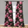 Ambesonne Delicate Roses Curtains, Neutral Vintage Floral Scene with Leafy Ornaments Romantic Print, Window Treatments 2 Panel Set for Living Room Bedroom, Pair of – 28″ x 63″, Pastel Pink Pale Grey(Hot Pink Olive Green)