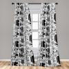 Ambesonne Delicate Roses Curtains, Neutral Vintage Floral Scene with Leafy Ornaments Romantic Print, Window Treatments 2 Panel Set for Living Room Bedroom, Pair of – 28″ x 63″, Pastel Pink Pale Grey(Black White)