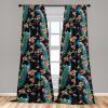 Ambesonne Delicate Roses Curtains, Neutral Vintage Floral Scene with Leafy Ornaments Romantic Print, Window Treatments 2 Panel Set for Living Room Bedroom, Pair of – 28″ x 63″, Pastel Pink Pale Grey(Vermilion Sea Blue Teal)