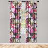 Ambesonne Delicate Roses Curtains, Neutral Vintage Floral Scene with Leafy Ornaments Romantic Print, Window Treatments 2 Panel Set for Living Room Bedroom, Pair of – 28″ x 63″, Pastel Pink Pale Grey(Pistachio Green Magenta)