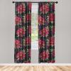 Ambesonne Delicate Roses Curtains, Neutral Vintage Floral Scene with Leafy Ornaments Romantic Print, Window Treatments 2 Panel Set for Living Room Bedroom, Pair of – 28″ x 63″, Pastel Pink Pale Grey(Raspberry Fern Green)