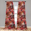 Ambesonne Delicate Roses Curtains, Neutral Vintage Floral Scene with Leafy Ornaments Romantic Print, Window Treatments 2 Panel Set for Living Room Bedroom, Pair of – 28″ x 63″, Pastel Pink Pale Grey(Dark Coral Burgundy Amber)