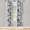 Ambesonne Delicate Roses Curtains, Neutral Vintage Floral Scene with Leafy Ornaments Romantic Print, Window Treatments 2 Panel Set for Living Room Bedroom, Pair of – 28″ x 63″, Pastel Pink Pale Grey(Black White)