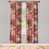 Ambesonne Delicate Roses Curtains, Neutral Vintage Floral Scene with Leafy Ornaments Romantic Print, Window Treatments 2 Panel Set for Living Room Bedroom, Pair of – 28″ x 63″, Pastel Pink Pale Grey(Dark Coral Burgundy Amber)