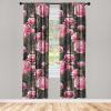 Ambesonne Delicate Roses Curtains, Neutral Vintage Floral Scene with Leafy Ornaments Romantic Print, Window Treatments 2 Panel Set for Living Room Bedroom, Pair of – 28″ x 63″, Pastel Pink Pale Grey(Hot Pink Olive Green)