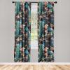 Ambesonne Delicate Roses Curtains, Neutral Vintage Floral Scene with Leafy Ornaments Romantic Print, Window Treatments 2 Panel Set for Living Room Bedroom, Pair of – 28″ x 63″, Pastel Pink Pale Grey(Vermilion Sea Blue Teal)