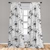 Ambesonne Delicate Roses Curtains, Neutral Vintage Floral Scene with Leafy Ornaments Romantic Print, Window Treatments 2 Panel Set for Living Room Bedroom, Pair of – 28″ x 63″, Pastel Pink Pale Grey(Charcoal Grey White)