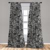 Ambesonne Delicate Roses Curtains, Neutral Vintage Floral Scene with Leafy Ornaments Romantic Print, Window Treatments 2 Panel Set for Living Room Bedroom, Pair of – 28″ x 63″, Pastel Pink Pale Grey(Pale Grey Charcoal Grey)