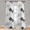 Ambesonne Delicate Roses Curtains, Neutral Vintage Floral Scene with Leafy Ornaments Romantic Print, Window Treatments 2 Panel Set for Living Room Bedroom, Pair of – 28″ x 63″, Pastel Pink Pale Grey(Coconut Charcoal Grey)