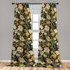 Ambesonne Delicate Roses Curtains, Neutral Vintage Floral Scene with Leafy Ornaments Romantic Print, Window Treatments 2 Panel Set for Living Room Bedroom, Pair of – 28″ x 63″, Pastel Pink Pale Grey(Pale Earth Yellow Cream)