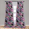 Ambesonne Delicate Roses Curtains, Neutral Vintage Floral Scene with Leafy Ornaments Romantic Print, Window Treatments 2 Panel Set for Living Room Bedroom, Pair of – 28″ x 63″, Pastel Pink Pale Grey(Pale Fuchsia Seafoam Rose)